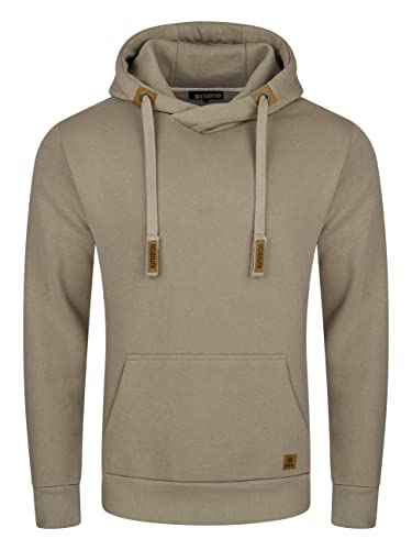 riverso Hoodie Herren Regular Fit RIVNiklas Kapuzenpullover Pullover Cross-Over-Kragen Beige 3XL, Größe:3XL, Farbe:Cobblestone Beige von riverso