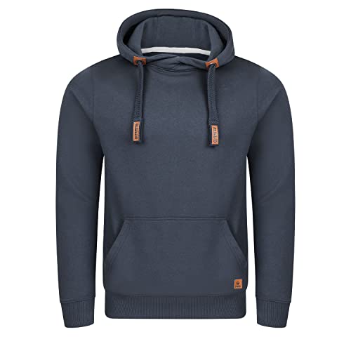 riverso Herren Kapuzenpullover RIVNiklas Regular Fit Hoodie Tasche Pullover Streetwear Cross-Over-Kragen Kapuze Blau 5XL (5XL, Navy (BJD)) von riverso