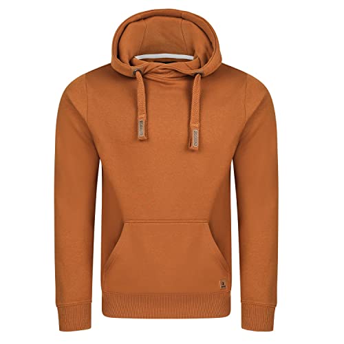 riverso Herren Kapuzenpullover RIVNiklas Regular Fit Hoodie Tasche Pullover Streetwear Cross-Over-Kragen Kapuze Braun 2XL (XXL, Tawny Brown (BJD)) von riverso