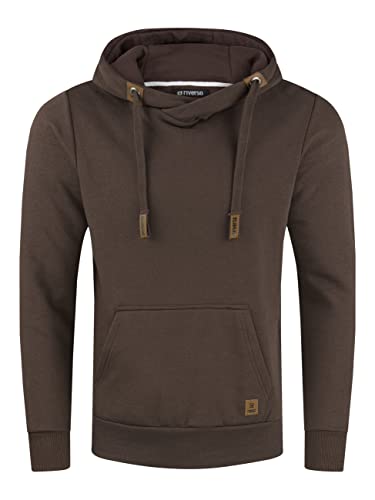 riverso Herren Kapuzenpullover RIVNiklas Regular Fit Hoodie Tasche Pullover Streetwear Cross-Over-Kragen Kapuze Braun 4XL (4XL, Dark Brown (21400)) von riverso