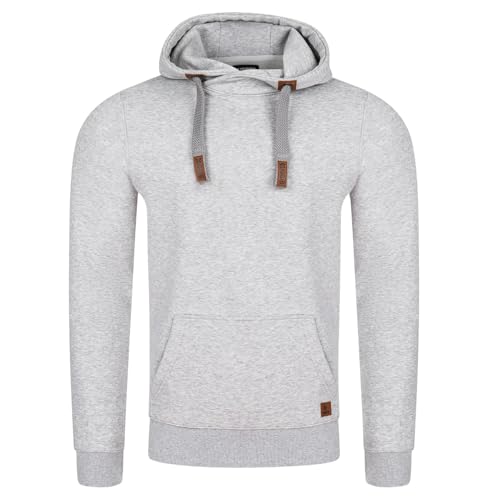 riverso Hoodie Herren Regular Fit RIVNiklas Kapuzenpullover Pullover Cross-Over-Kragen Grau 5XL (5XL, Grey Melange Standard 1 (BJD)) von riverso