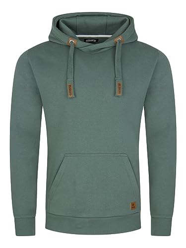 riverso Herren Kapuzenpullover RIVNiklas Regular Fit Hoodie Tasche Pullover Streetwear Cross-Over-Kragen Kapuze Grün 3XL, Größe:3XL, Farbe:Forest Green von riverso