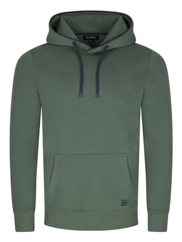 riverso Herren Kapuzenpullover RIVSandro Regular Fit Hoodie Tasche Pullover Streetwear Kapuze Langarm Sweatshirt Beige 3XL, Größe:3XL, Farbe:Forest Green von riverso