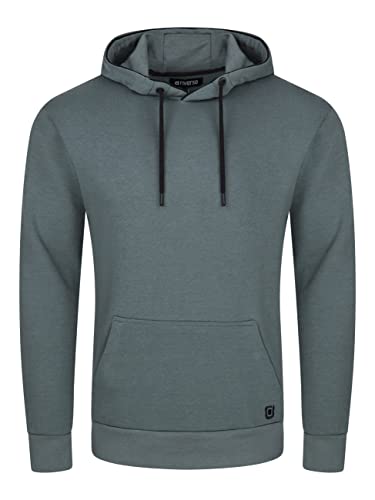 riverso Herren Kapuzenpullover RIVSandro Regular Fit Hoodie Tasche Pullover Streetwear Kapuze Langarm Sweatshirt Beige 3XL, Größe:3XL, Farbe:Turbid Blue von riverso