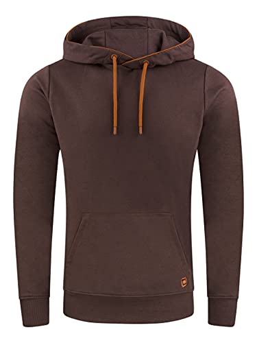riverso Hoodie Herren Regular Fit RIVSandro Kapuzenpullover Pullover Beige 4XL, Größe:4XL, Farbe:Dark Brown von riverso