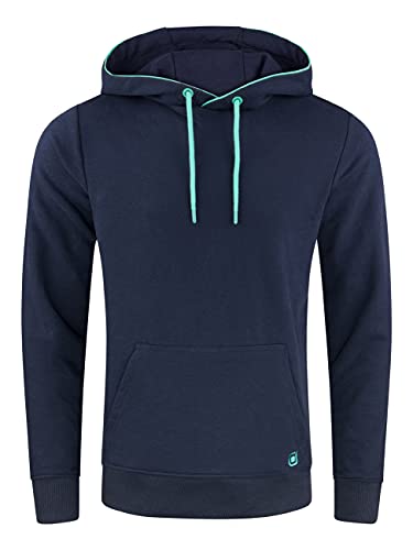 riverso Herren Kapuzenpullover RIVSandro Regular Fit Hoodie Tasche Pullover Streetwear Kapuze Langarm Sweatshirt Beige 4XL, Größe:4XL, Farbe:Navy von riverso