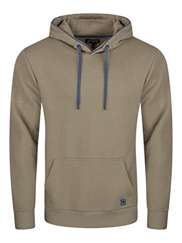 riverso Herren Kapuzenpullover RIVSandro Regular Fit Hoodie Tasche Pullover Streetwear Kapuze Langarm Sweatshirt Beige 4XL, Größe:4XL, Farbe:String Beige von riverso