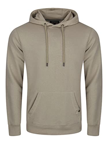 riverso Herren Kapuzenpullover RIVTheo Hoodie Sweatshirt Pullover Kapuze Kängurutaschen Regular Fit Einfarbig Baumwolle Beige 4XL, Größe:4XL, Farbe:Cobblestone Beige von riverso