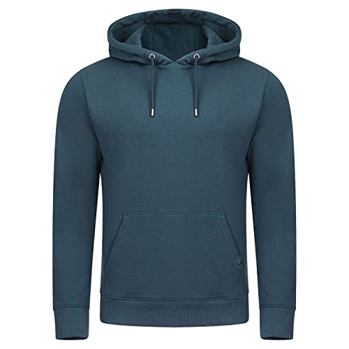riverso Herren Kapuzenpullover RIVTheo Hoodie Sweatshirt Pullover Kapuze Kängurutaschen Regular Fit Einfarbig Baumwolle Blau 3XL, Größe:3XL, Farbe:Navy (19400) von riverso