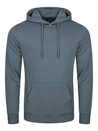 riverso Herren Kapuzenpullover RIVTheo Hoodie Sweatshirt Pullover Kapuze Kängurutaschen Regular Fit Einfarbig Baumwolle Blau 3XL, Größe:3XL, Farbe:Turbid Blue von riverso