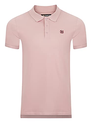 riverso Herren Poloshirt RIVJohn Basic Kurzarm Shirt Regular Fit Polohemd Kragen Baumwolle Einfarbig Knopfleiste Sommer Rose 3XL, Größe:3XL, Farbe:Middle Rose (13300) von riverso