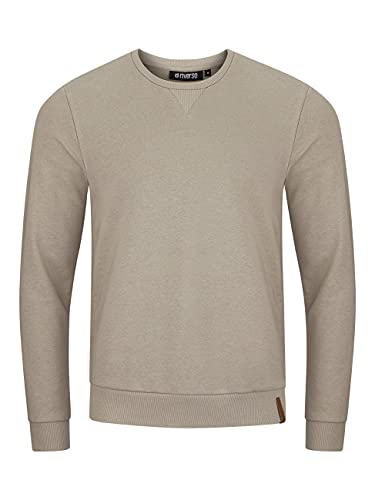 riverso Herren Pullover RIVPhillip Sweatshirt Basic Rundhals Sweater Pulli Langarm Regular Fit Einfarbig Beige 4XL, Größe:4XL, Farbe:Dark Beige (20400) von riverso