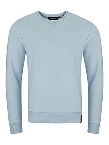 riverso Herren Pullover RIVPhillip Sweatshirt Basic Rundhals Sweater Pulli Langarm Regular Fit Einfarbig Blau 5XL, Größe:5XL, Farbe:Light Blue (19200) von riverso