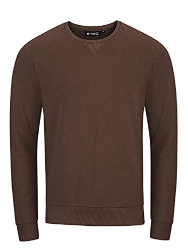 riverso Herren Pullover RIVPhillip Sweatshirt Basic Rundhals Sweater Pulli Langarm Regular Fit Einfarbig Braun 3XL, Größe:3XL, Farbe:Dark Brown (21400) von riverso