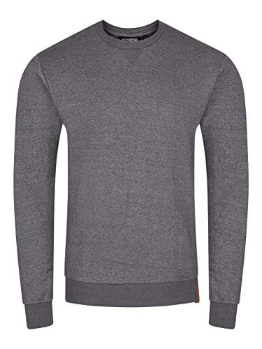 riverso Herren Pullover RIVPhillip Sweatshirt Basic Rundhals Sweater Pulli Langarm Regular Fit Einfarbig Grau 4XL, Größe:4XL, Farbe:Grey Melange Standard 2 von riverso