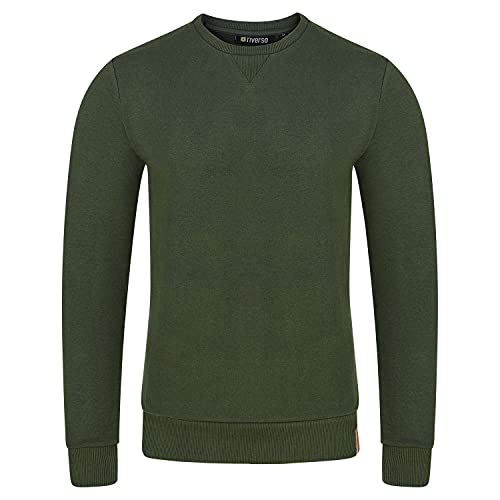 riverso Herren Pullover RIVPhillip Sweatshirt Basic Rundhals Sweater Pulli Langarm Regular Fit Einfarbig Grün 3XL, Größe:3XL, Farbe:Ivy Green (12400) von riverso