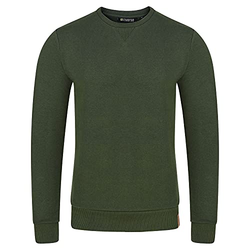 riverso Herren Pullover RIVPhillip Sweatshirt Basic Rundhals Sweater Pulli Langarm Regular Fit Einfarbig Grün L, Größe:L, Farbe:Ivy Green (12400) von riverso