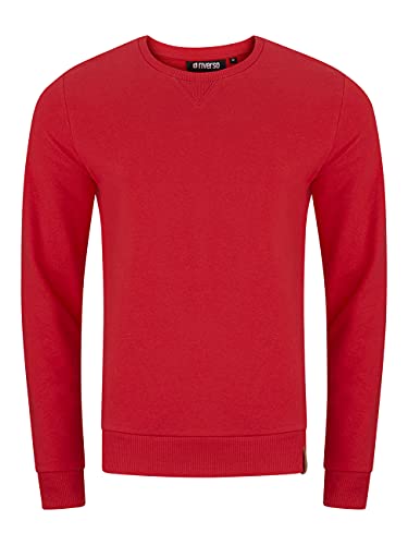 riverso Herren Pullover RIVPhillip Sweatshirt Basic Rundhals Sweater Pulli Langarm Regular Fit Einfarbig Rot 3XL, Größe:3XL, Farbe:Middle Red (15300) von riverso