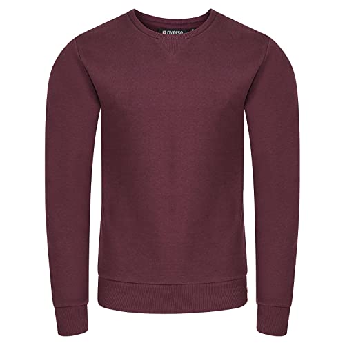 riverso Herren Pullover RIVPhillip Sweatshirt Basic Rundhals Sweater Pulli Langarm Regular Fit Einfarbig Rot 3XL, Größe:3XL, Farbe:Port Red (15400) von riverso