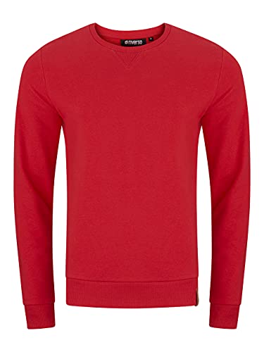 riverso Herren Pullover RIVPhillip Sweatshirt Basic Rundhals Sweater Pulli Langarm Regular Fit Einfarbig Rot 4XL, Größe:4XL, Farbe:Middle Red (15300) von riverso