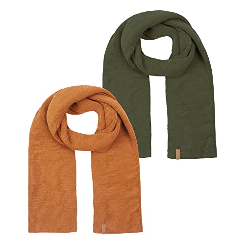 riverso Herren Schal RIVLiam 2er Pack Strickschal Männerschal Winterschal Langschal Basic Einfarbig 100% Acryl Herbst Winter Einheitsgröße, Größe:One Size, Farbe:Farbmix 10 von riverso