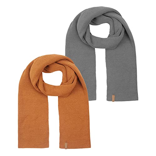 riverso Herren Schal RIVLiam 2er Pack Strickschal Männerschal Winterschal Langschal Basic Einfarbig 100% Acryl Herbst Winter Einheitsgröße, Größe:One Size, Farbe:Farbmix 11 von riverso