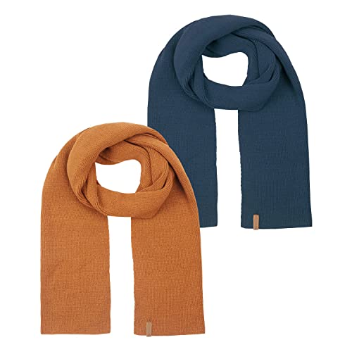 riverso Herren Schal RIVLiam 2er Pack Strickschal Männerschal Winterschal Langschal Basic Einfarbig 100% Acryl Herbst Winter Einheitsgröße, Größe:One Size, Farbe:Farbmix 9 von riverso