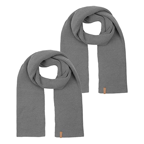 riverso Herren Schal RIVLiam 2er Pack Strickschal Männerschal Winterschal Langschal Basic Einfarbig 100% Acryl Herbst Winter Einheitsgröße (One Size, Farbmix 21) von riverso
