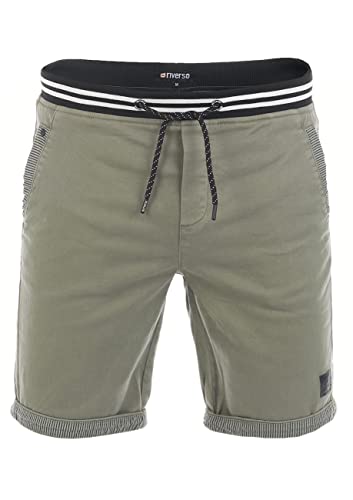 riverso Herren Shorts RIVMichel Kurze Bermuda Hose Regular Fit Sommer Sport Strand Shorts Tunnelzug Taschen Baumwolle Grün M, Größe:M, Farbe:Ivy Olive von riverso