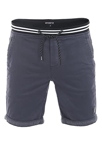 riverso Herren Shorts RIVMichel Kurze Bermuda Hose Regular Fit Sommer Sport Strand Shorts Tunnelzug Taschen Baumwolle Navy 4XL, Größe:4XL, Farbe:Navy von riverso