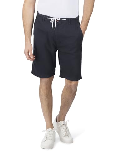 riverso Leinen Shorts Herren Regular Fit RIVOliver Kurze Hose Bermuda Shorts Leinenhose Knielang Sommer Einfarbig, Größe:3XL, Farbe:Navy von riverso