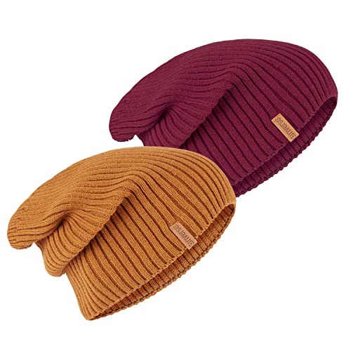 riverso Herren Slouch Beanie RIVSimon Mütze Outdoormütze Strickmütze Wintermütze Basic Einfarbig Frühling Herbst Winter 100% Acryl Einheitsgröße, Größe:One Size, Farbe:Farbmix 10 von riverso