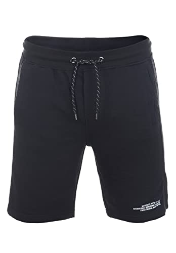 riverso Herren Sweat Short RIVBlake Regular Fit Kurze Hose Sommer Sport Bermuda Shorts Tunnelzug Print Taschen Schwarz XXL, Größe:XXL, Farbe:Black von riverso