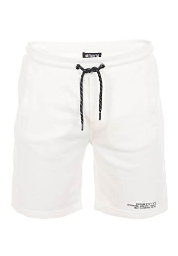 riverso Herren Sweat Short RIVBlake Regular Fit Kurze Hose Sommer Sport Bermuda Shorts Tunnelzug Print Taschen Weiß 3XL, Größe:3XL, Farbe:Offwhite von riverso