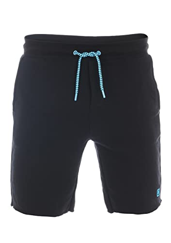 riverso Herren Sweat Short RIVMax Kurze Sweatshorts Bermuda Sommer Sport Shorts Baumwolle Schwarz M, Größe:M, Farbe:Black - Turquoise von riverso