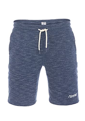 riverso Herren Sweat Short RIVMike Kurze Sweatshorts Bermuda Sommer Sport Shorts Baumwolle Schwarz Blau Rot Olive Grau S M L XL 2XL 3XL 4XL 5XL, Größe:M, Farbe:Insignia Blue Melange von riverso