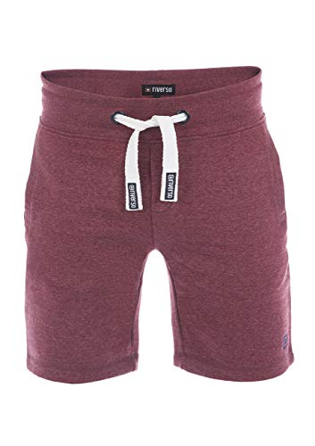 riverso Herren Sweat Short RIVMoritz Kurze Sweatshorts Bermuda Sommer Sport Shorts Baumwolle Rot S, Größe:S, Farbe:Burgundy Red Melange (15400) von riverso