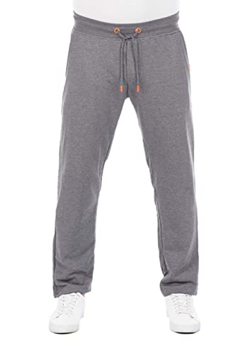 riverso Herren Sweathose RIVGuido Trainingshose Jogger Jogginghose Sporthose Freizeithose Regular Einfarbig Lang Taschen Baumwolle Grau S, Größe:S, Farbe:Grey Melange Standard 2 von riverso