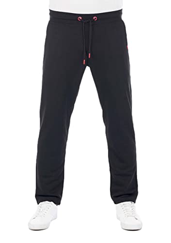 riverso Herren Sweathose RIVGuido Trainingshose Jogger Jogginghose Sporthose Freizeithose Regular Einfarbig Lang Taschen Baumwolle Schwarz L, Größe:L, Farbe:Black - Formula Red von riverso