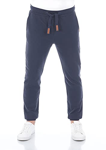 riverso Herren Sweathose RIVSven Trainingshose Jogger Jogginghose Sporthose Freizeithose Slim Einfarbig Baumwolle Blau S, Größe:S, Farbe:Navy (19400) von riverso
