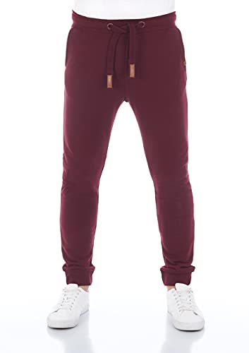 riverso Herren Sweathose RIVSven Trainingshose Jogger Jogginghose Sporthose Freizeithose Slim Einfarbig Baumwolle Rot 4XL, Größe:4XL, Farbe:Port Red (15400) von riverso