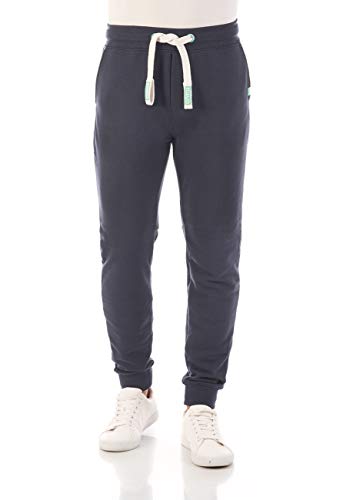 riverso Herren Sweathose RIVTim Trainingshose Jogger Jogginghose Sporthose Freizeithose Slim Einfarbig Baumwolle Blau 4XL, Größe:4XL, Farbe:Navy (19400) von riverso