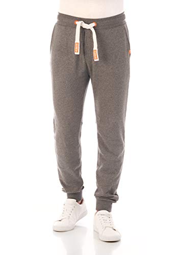 riverso Herren Sweathose RIVTim Trainingshose Jogger Jogginghose Sporthose Freizeithose Slim Einfarbig Baumwolle Grau 3XL, Größe:3XL, Farbe:Grey Melange Standard 2 (23300) von riverso