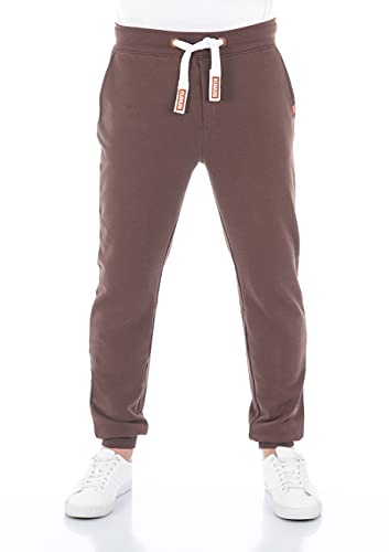 riverso Herren Sweathose RIVTim Trainingshose Jogger Jogginghose Sporthose Freizeithose Slim Einfarbig Baumwolle Braun 4XL (4XL, Dark Brown (21400)) von riverso