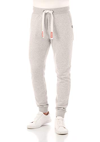riverso Herren Sweathose RIVTim Trainingshose Jogger Jogginghose Sporthose Freizeithose Slim Einfarbig Baumwolle Grau XL, Größe:XL, Farbe:Grey Melange Standard 1 (23200) von riverso