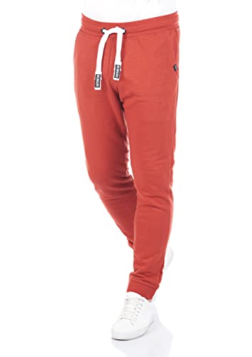 riverso Herren Sweathose RIVTim Trainingshose Jogger Jogginghose Sporthose Freizeithose Slim Einfarbig Baumwolle Rot S, Größe:S, Farbe:Rusty Ochre Red von riverso
