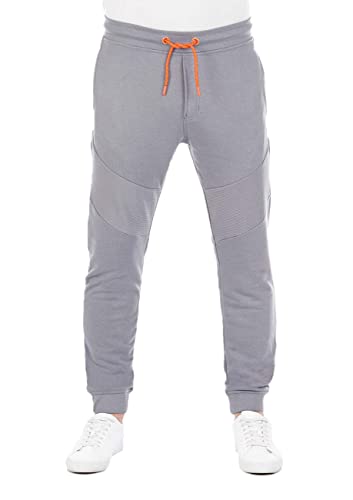 riverso Herren Sweathose RIVVeit Trainingshose Biker Jogger Jogginghose Sporthose Freizeithose Slim Fit Einfarbig Baumwolle Grau XXL, Größe:XXL, Farbe:Ash Grey von riverso