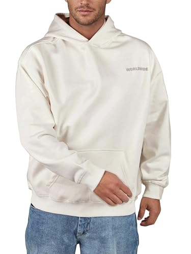 riverso Hoodie Herren Oversize mit Backprint RIVDave Kapuzenpullover Pullover, Größe:M, Farbe:Offwhite von riverso