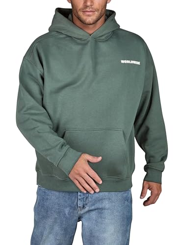riverso Hoodie Herren Oversize mit Backprint RIVDave Kapuzenpullover Pullover, Größe:XXL, Farbe:Forest Green von riverso