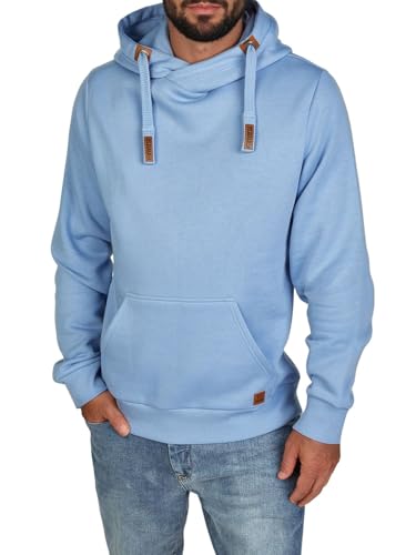 riverso Hoodie Herren Regular Fit RIVNiklas Kapuzenpullover Pullover Cross-Over-Kragen Blau 5XL, Größe:5XL, Farbe:Azurine Blue von riverso